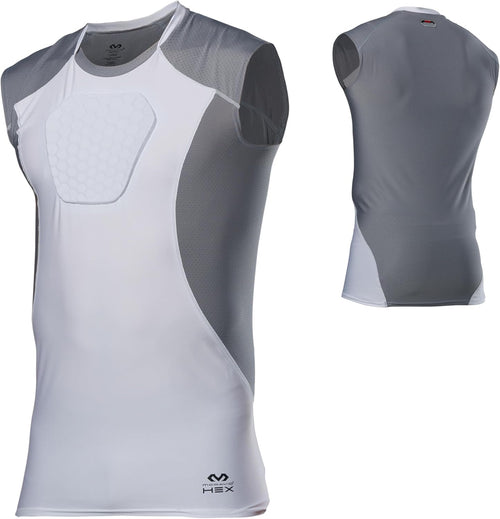 HEX Chest Protector Shirt Heart Guard Sternum Compression Padded Shirt for Football, Lacrosse, Softball Rugby - Youth