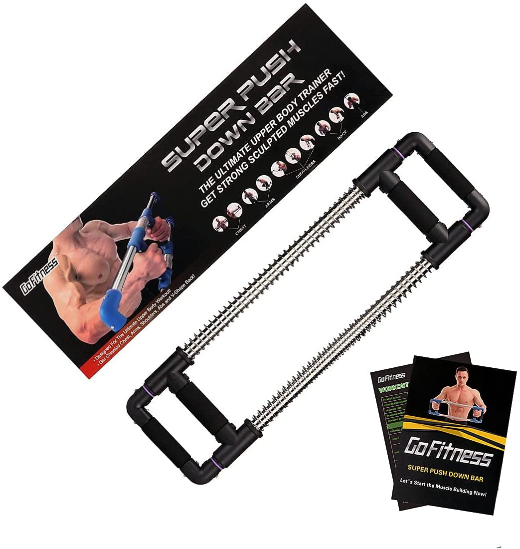 Push down Bar Chest Workout Equipment for Home Gym | Upper Body Strength Trainer for Chest, Arm, Shoulder, Back and Abs, Home Fitness Equipment