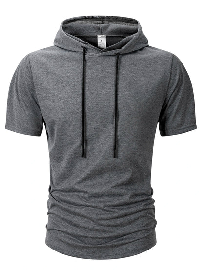 Kyroxs™ Men's Lightweight Hooded T-Shirt – Breathable Short Sleeve Fitness & Casual Hoodie
