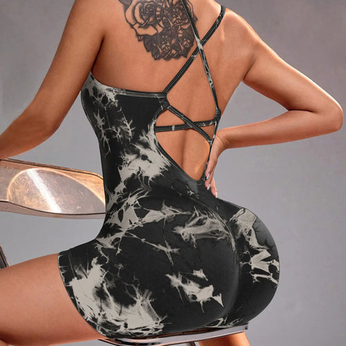 Kyroxs™ Women’s Tie Dye Yoga Bodysuit – Seamless Gym & Dance Workout Unitard