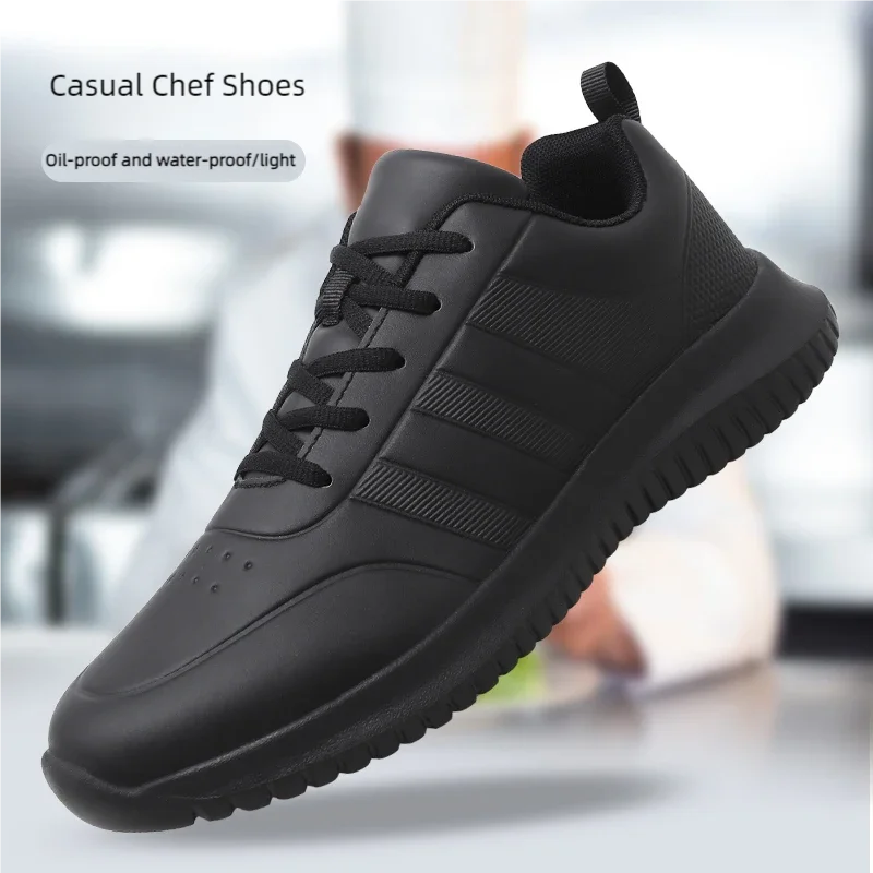Kyroxs™ Men's Non-Slip Waterproof Work Shoes – Oil-Resistant Kitchen & Chef Sneakers