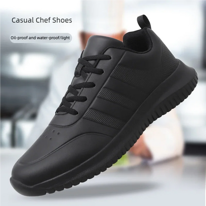 Kyroxs™ Men's Non-Slip Waterproof Work Shoes – Oil-Resistant Kitchen & Chef Sneakers