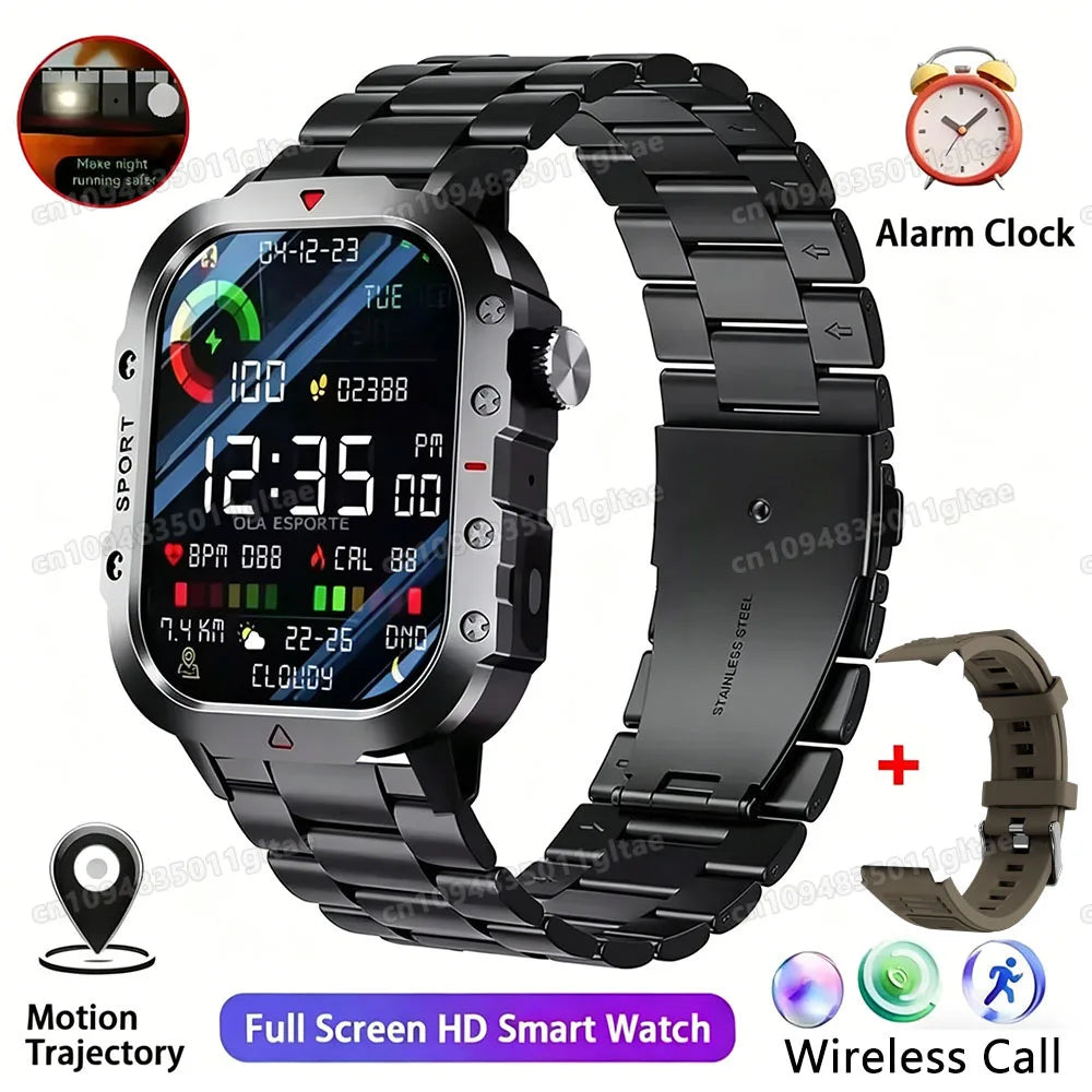 Kyroxs™ Military Smart Watch – Outdoor Fitness Tracker with Bluetooth Calls