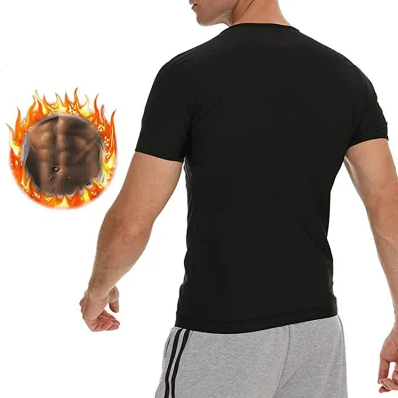 Kyroxs™ Men’s Sauna Training Shirt – Workout Compression & Waist Support Top