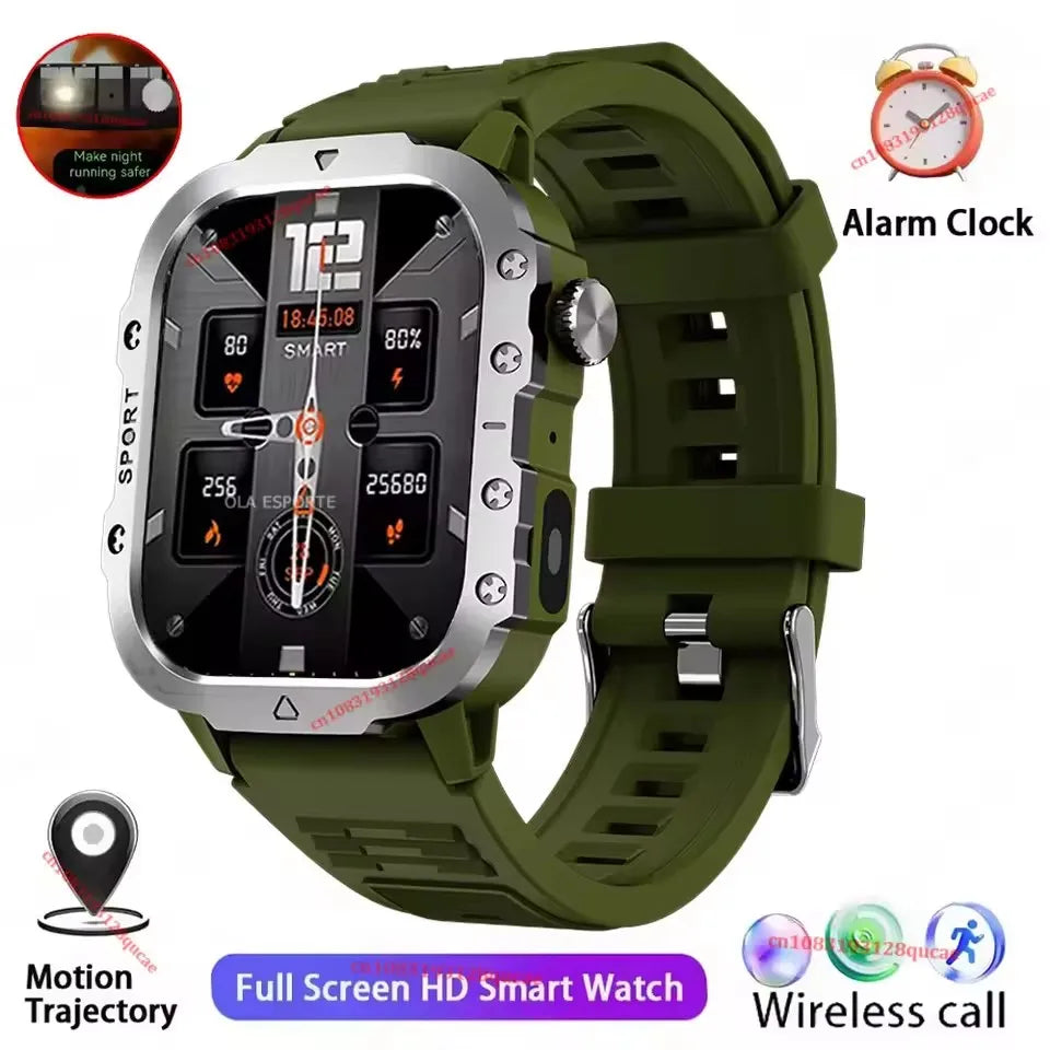 Kyroxs™ Military Smart Watch – Outdoor Fitness Tracker with Bluetooth Calls