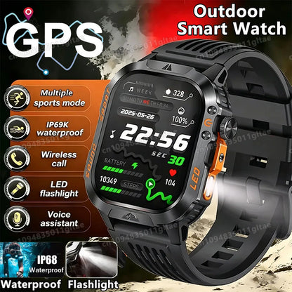 Kyroxs™ Military Smart Watch – Outdoor Fitness Tracker with Bluetooth Calls