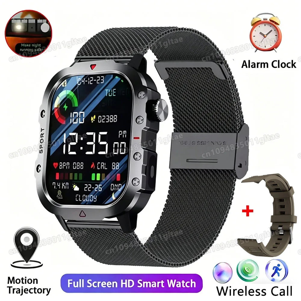 Kyroxs™ Military Smart Watch – Outdoor Fitness Tracker with Bluetooth Calls