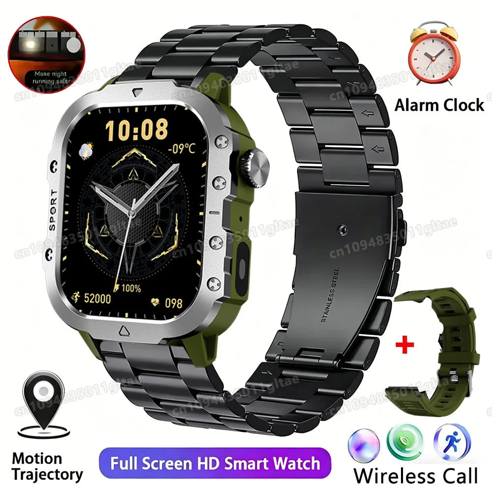 Kyroxs™ Military Smart Watch – Outdoor Fitness Tracker with Bluetooth Calls