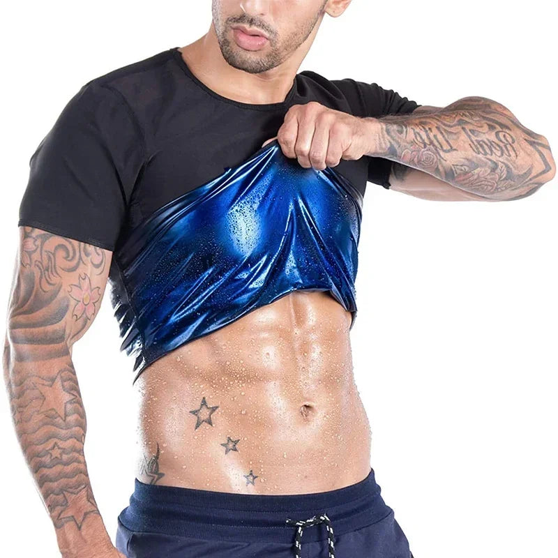 Kyroxs™ Men’s Sauna Training Shirt – Workout Compression & Waist Support Top