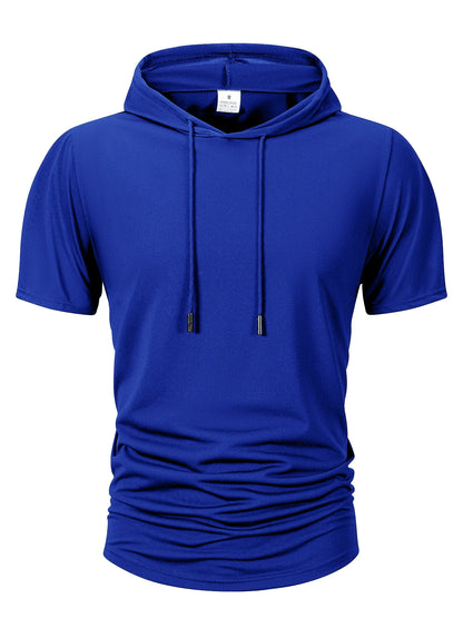 Kyroxs™ Men's Lightweight Hooded T-Shirt – Breathable Short Sleeve Fitness & Casual Hoodie