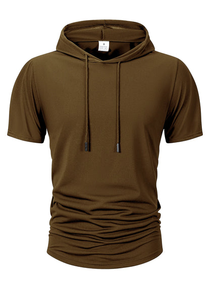 Kyroxs™ Men's Lightweight Hooded T-Shirt – Breathable Short Sleeve Fitness & Casual Hoodie