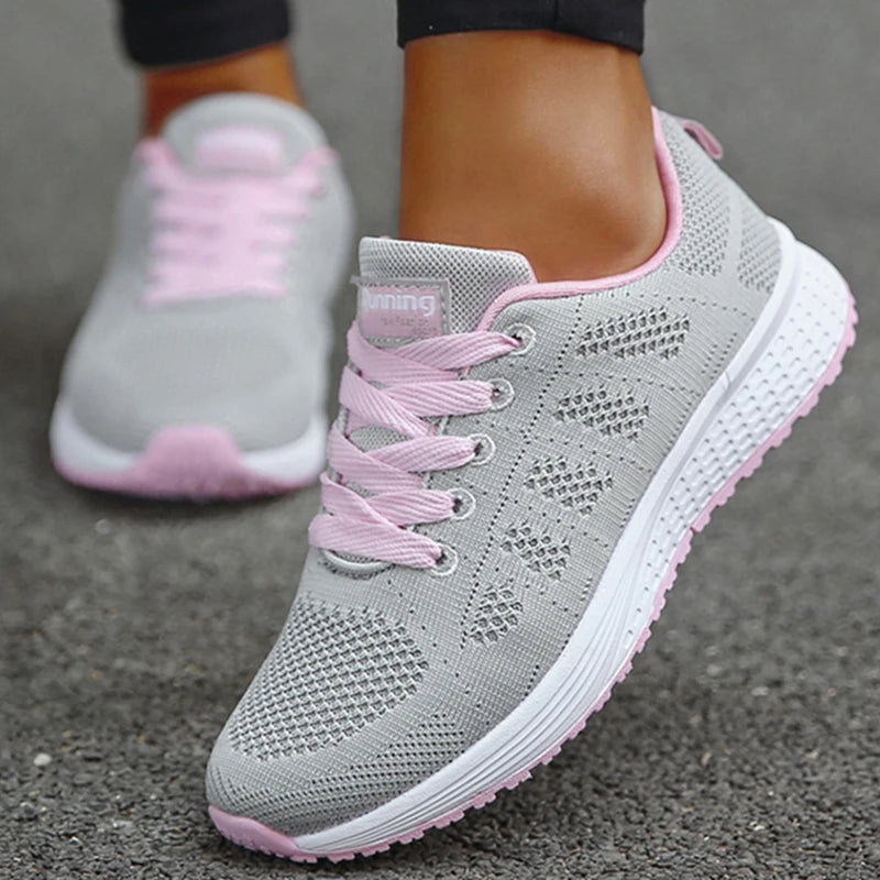 Kyroxs Women's Breathable Mesh Sneakers – Lightweight Lace-Up Walking, Running & Training Shoes