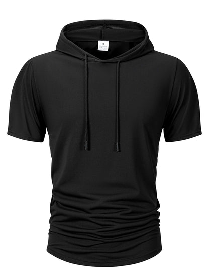 Kyroxs™ Men's Lightweight Hooded T-Shirt – Breathable Short Sleeve Fitness & Casual Hoodie