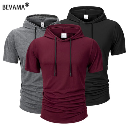 Kyroxs™ Men's Lightweight Hooded T-Shirt – Breathable Short Sleeve Fitness & Casual Hoodie