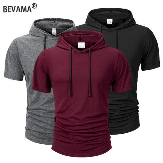 Kyroxs™ Men's Lightweight Hooded T-Shirt – Breathable Short Sleeve Fitness & Casual Hoodie