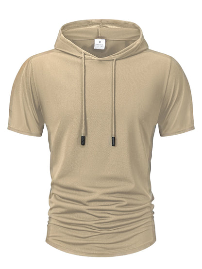 Kyroxs™ Men's Lightweight Hooded T-Shirt – Breathable Short Sleeve Fitness & Casual Hoodie