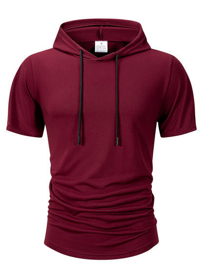 Kyroxs™ Men's Lightweight Hooded T-Shirt – Breathable Short Sleeve Fitness & Casual Hoodie
