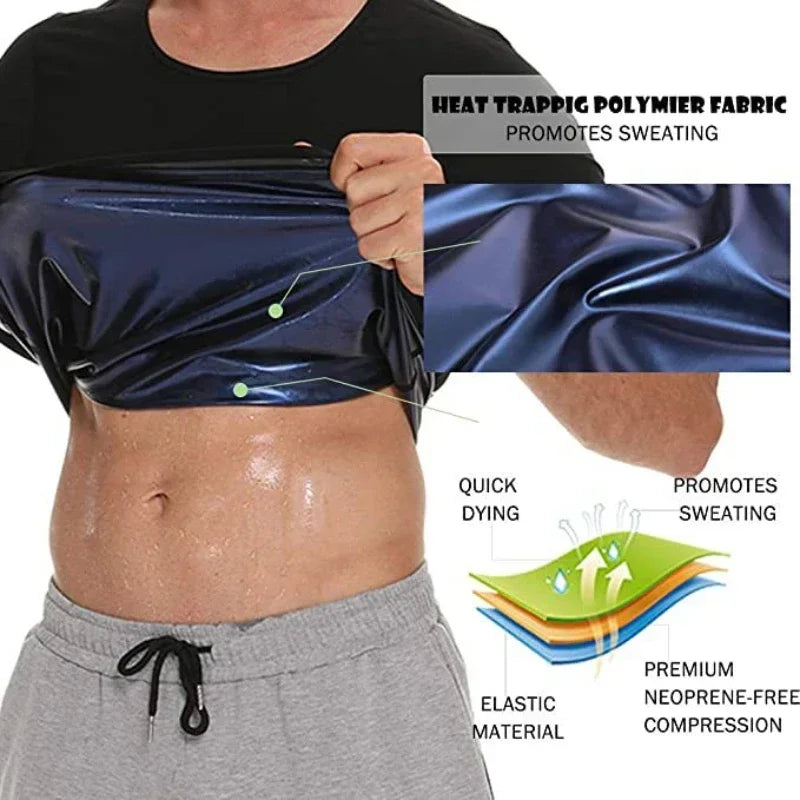 Kyroxs™ Men’s Sauna Training Shirt – Workout Compression & Waist Support Top