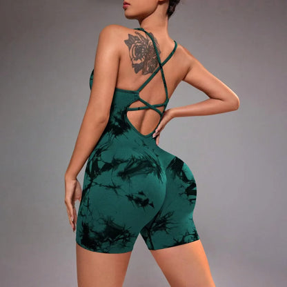 Kyroxs™ Women’s Tie Dye Yoga Bodysuit – Seamless Gym & Dance Workout Unitard