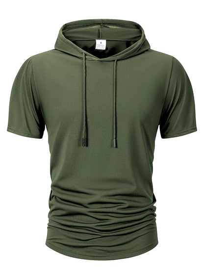 Kyroxs™ Men's Lightweight Hooded T-Shirt – Breathable Short Sleeve Fitness & Casual Hoodie