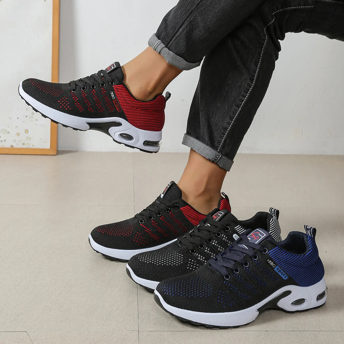 Kyroxs™ Men's Ultra-Light Breathable Sneakers – Comfortable Lace-Up Running & Casual Walking Shoes