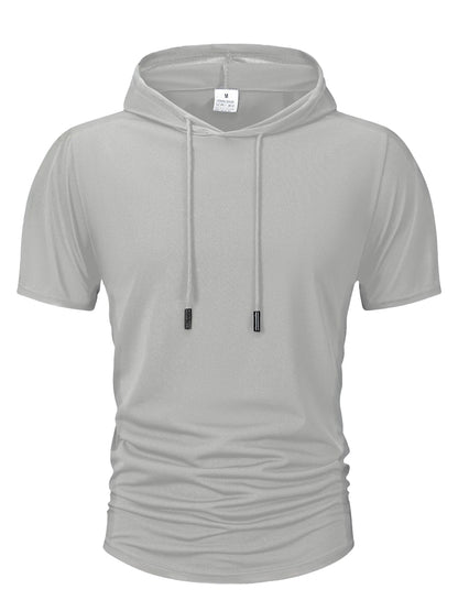 Kyroxs™ Men's Lightweight Hooded T-Shirt – Breathable Short Sleeve Fitness & Casual Hoodie