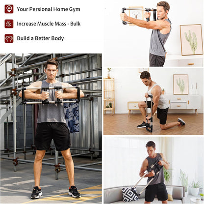 Push down Bar Chest Workout Equipment for Home Gym | Upper Body Strength Trainer for Chest, Arm, Shoulder, Back and Abs, Home Fitness Equipment